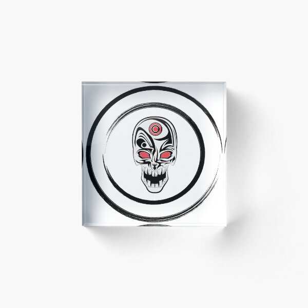 Halo'd Skull Acrylic Block
