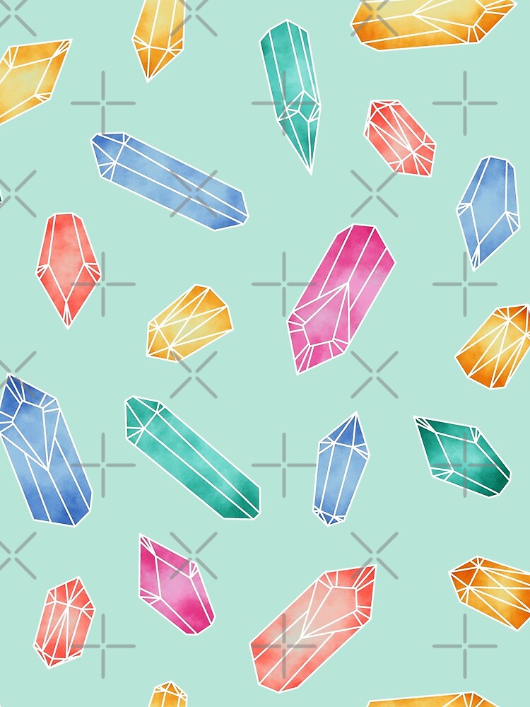 Crystals pattern - Light Green by PrintablesP