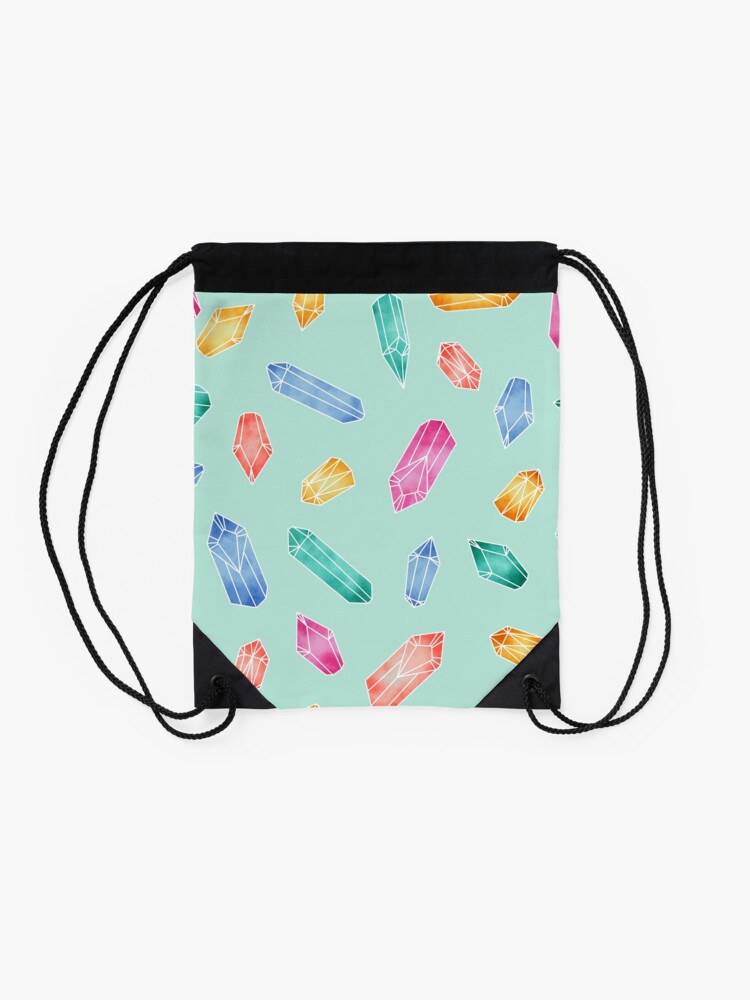 Alternate view of Crystals pattern - Light Green Drawstring Bag