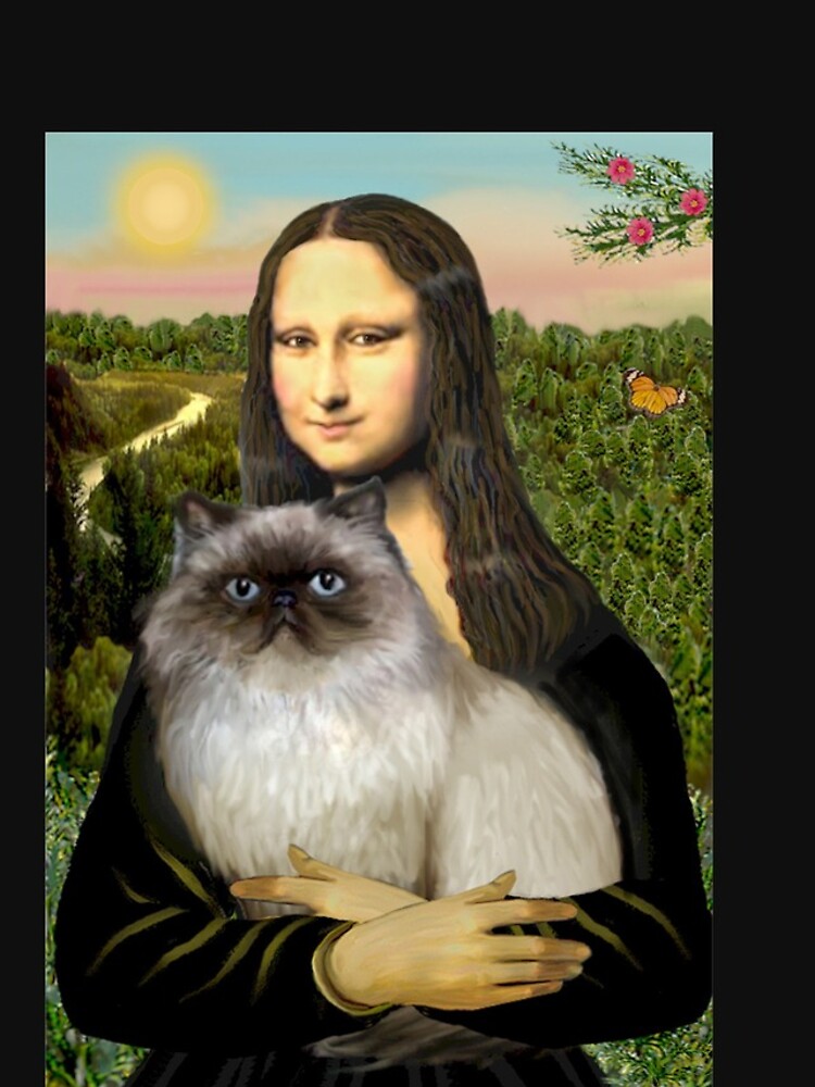 Mona Lisa and her Himalayan cat by JeanBFitzgerald