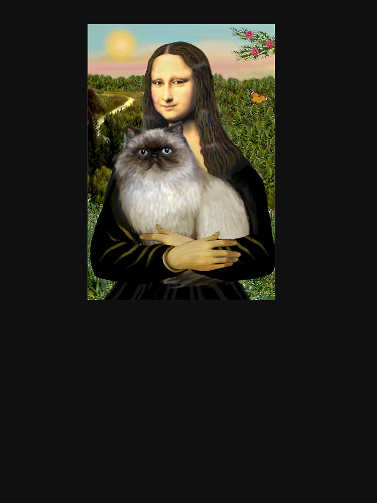 Mona Lisa and her Himalayan cat by JeanBFitzgerald