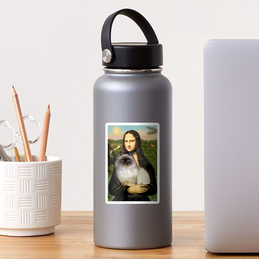 Mona Lisa and her Himalayan cat Sticker