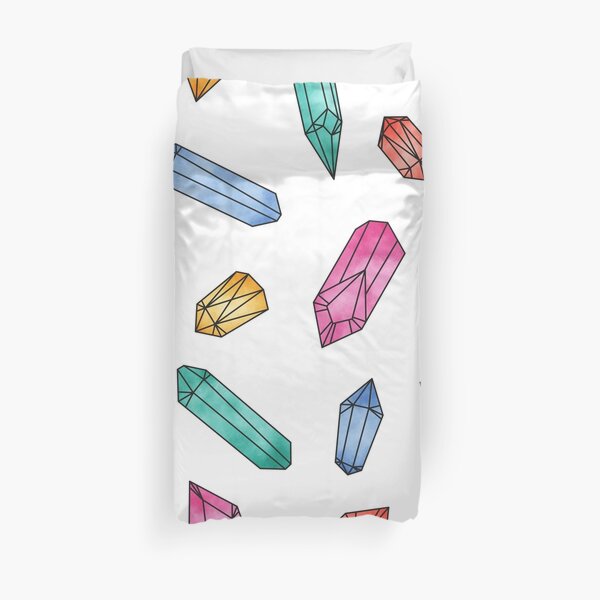 Crystals pattern - White Duvet Cover