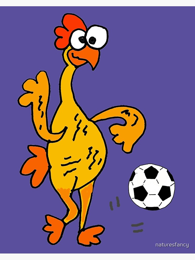 Funny Rubber Chicken Playing Soccer