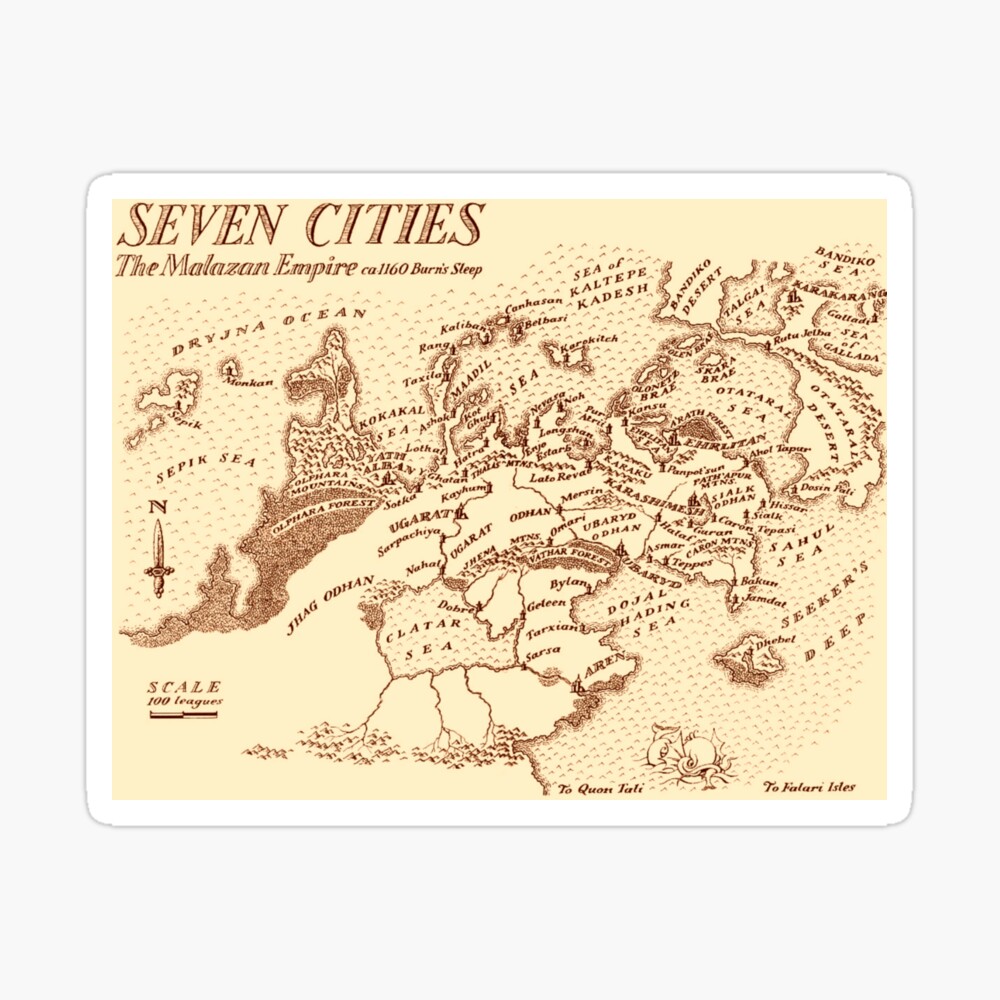 Seven Cities Map Malazan Malazan Empire Map Seven Cities" Poster By Symbolized | Redbubble