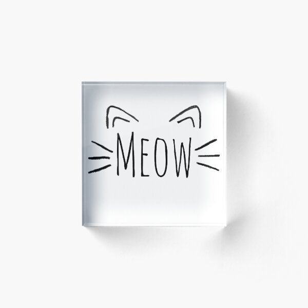 Meow Acrylic Block