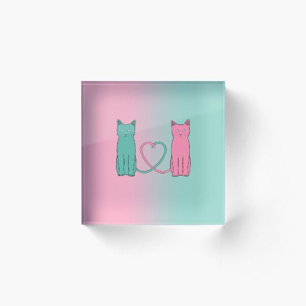 Cat Love Acrylic Block