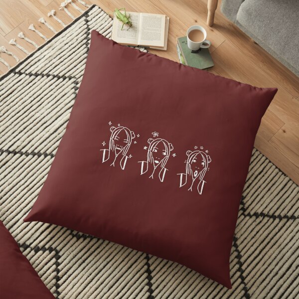 White Outline Faces Pillows Cushions Redbubble - mujer kawaii png mujer kawaii fotos de roblox personajes