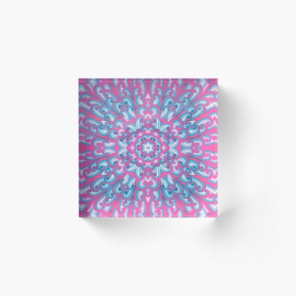 Item preview, Hand drawn ethnic pink and blue ornament designed and sold by Patternalized.