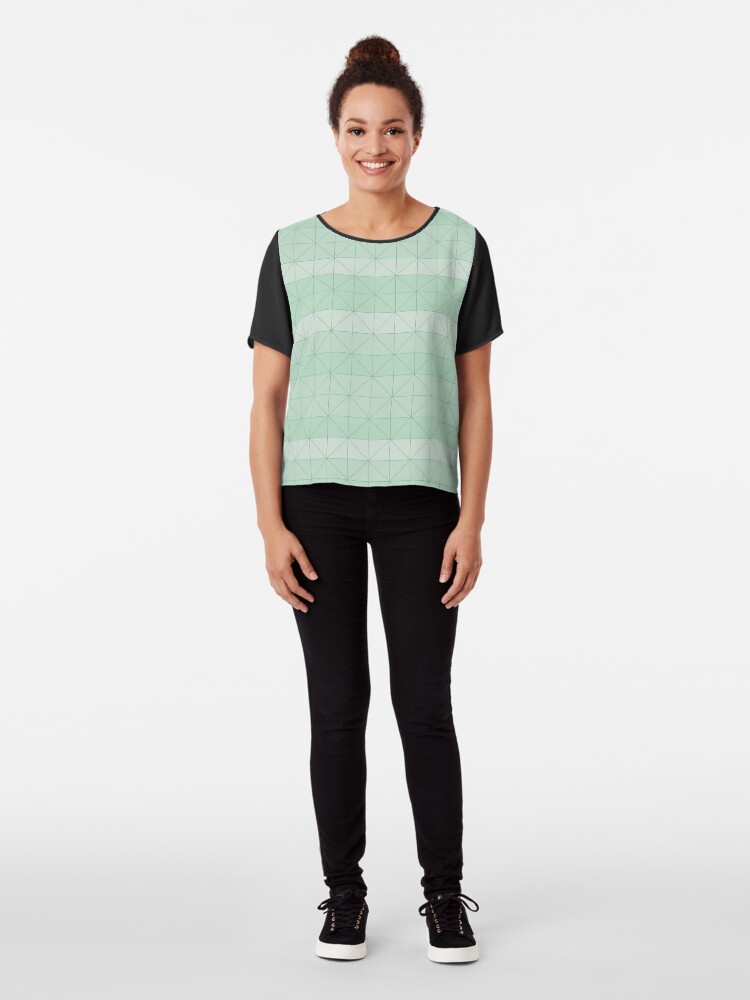 Alternate view of Geometric pattern mint green Chiffon Top