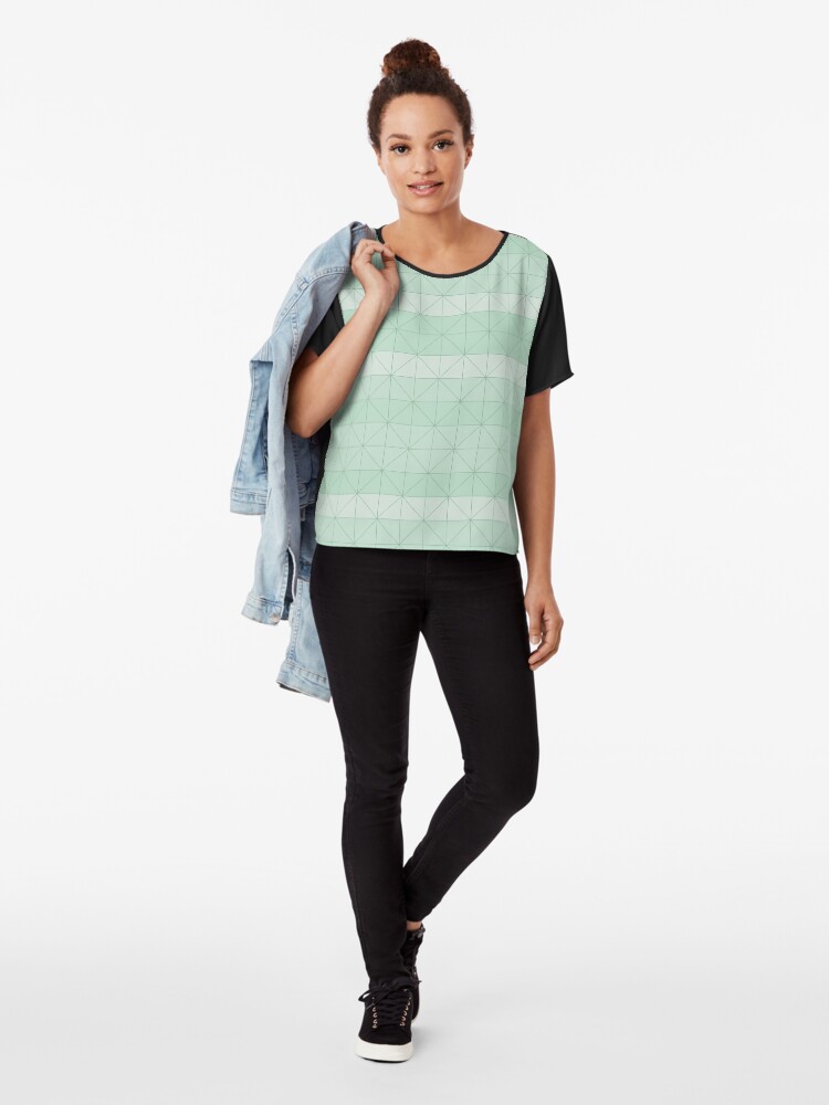Alternate view of Geometric pattern mint green Chiffon Top