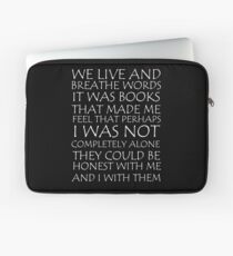 We Live and Breathe Words Laptop Sleeve