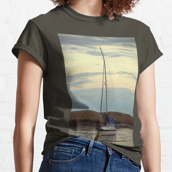 Boat at Anchor, Burnham-Overy-Staithe, N Norfolk. Classic T-Shirt