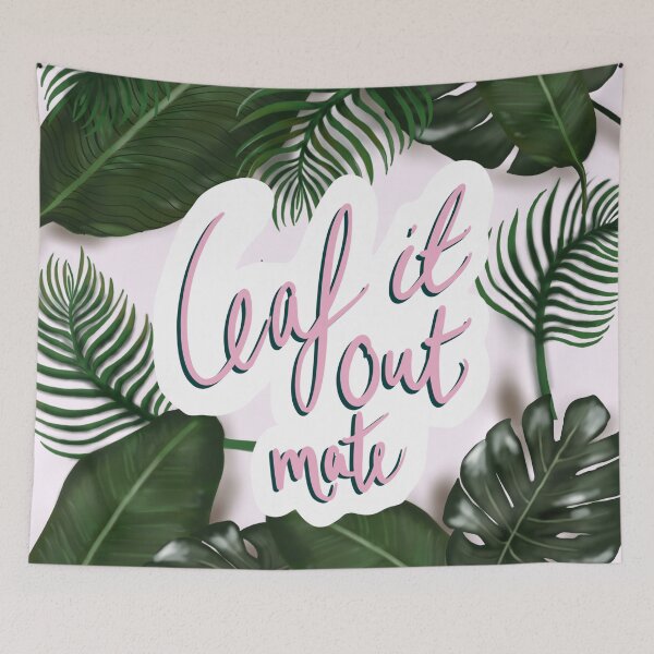 Item preview, Leaf It Out Quote with Banana leaf, palm leaves & monstera illustration designed and sold by Monnolife.