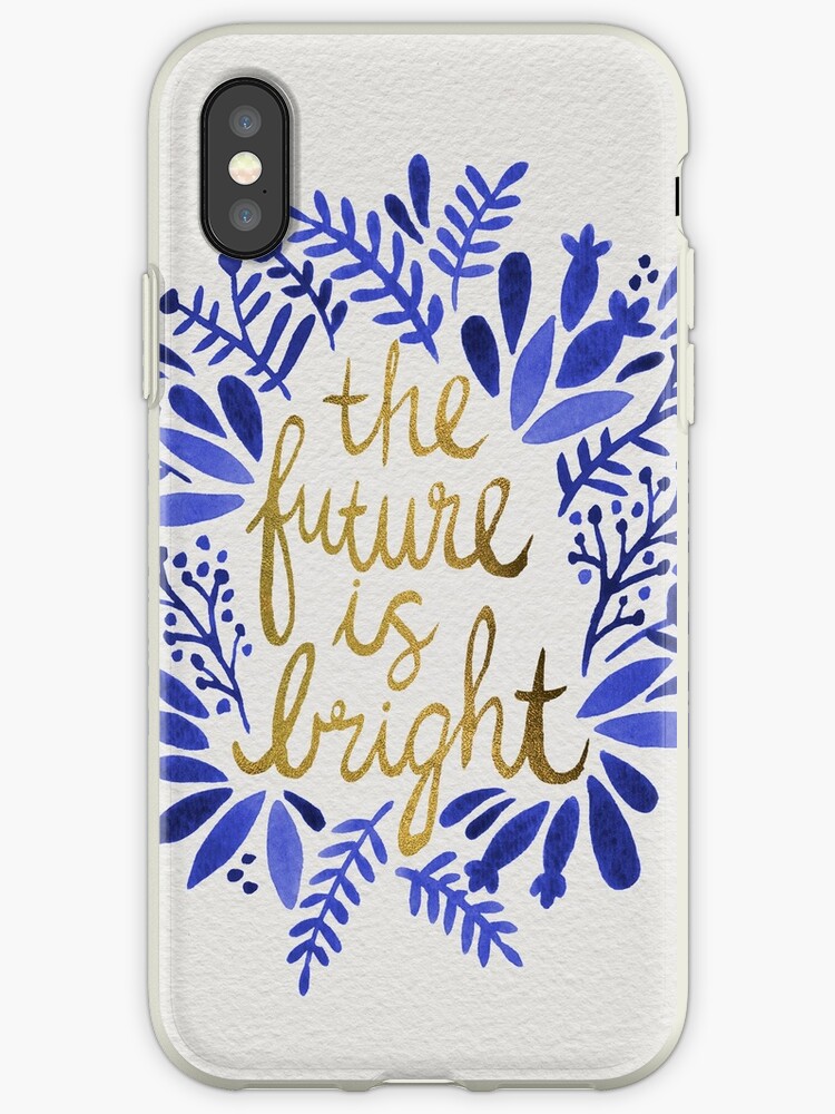 "The Future is Bright Navy & Gold" iPhone Case & Cover by catcoq Redbubble