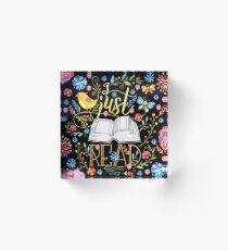 I Just Want To Read - Black Floral Acrylic Block