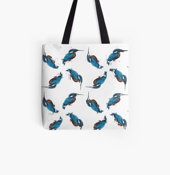 Kingfisher Pattern All Over Print Tote Bag