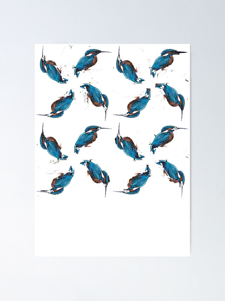 Thumbnail 1 of 3, Poster, Kingfisher Pattern designed and sold by bywhacky.