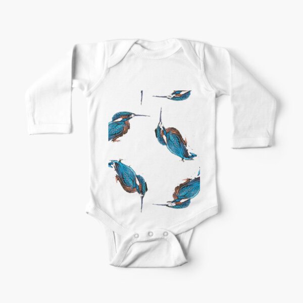 Kingfisher Pattern Long Sleeve Baby One-Piece