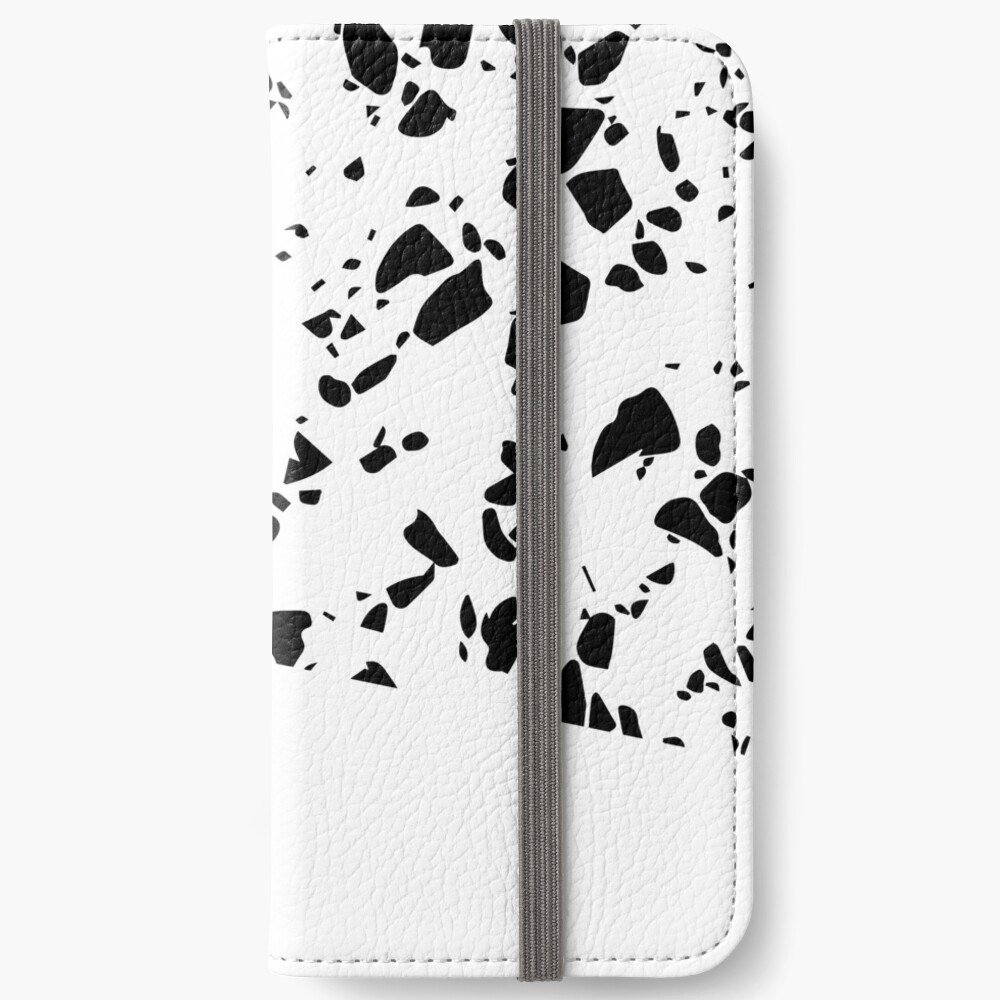 Terrazzo Texture Black and White #8 iPhone Wallet