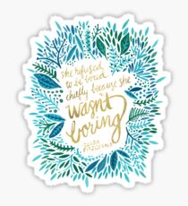 Zelda Fitzgerald – Blue & Gold on Charcoal Sticker