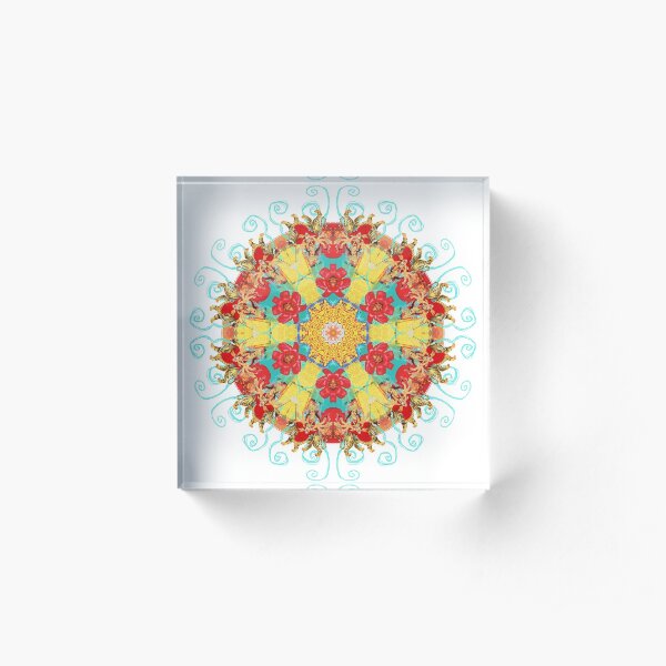 Fierce Compassion of Durga Mandala Acrylic Block
