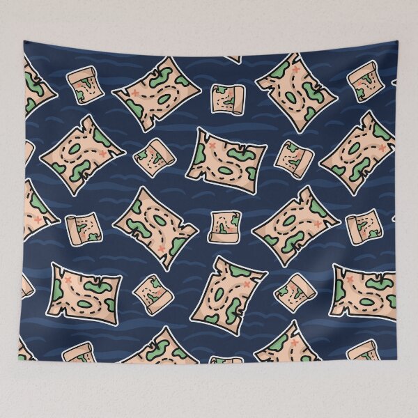 Item preview,  Cute treasure map stripe cartoon seamless pattern. designed and sold by Limolida.