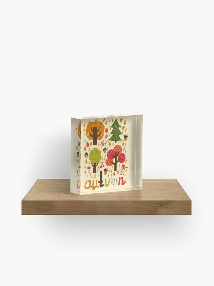 Acrylblock mit Herbst, designt und verkauft von Elena Pronenko