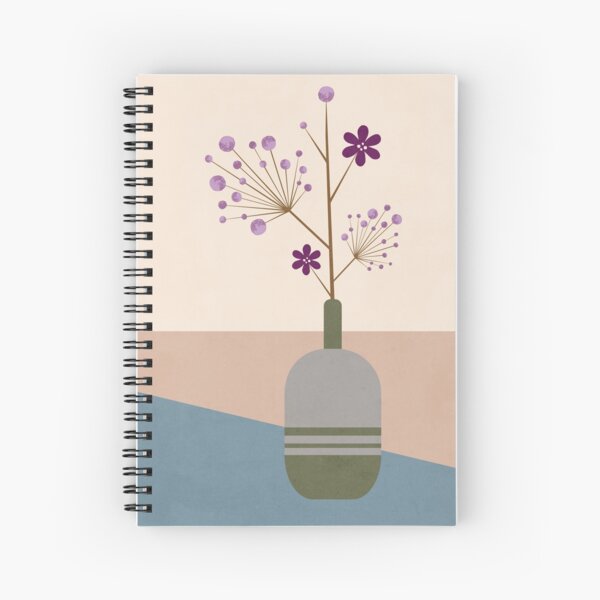 Lila Flower im Retro Design Spiralblock