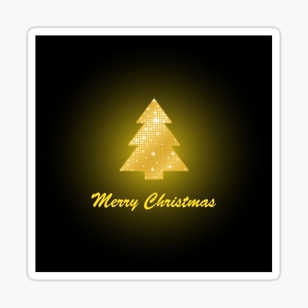 "Gold Glittering Christmas Tree" Sticker for Sale by Zethinova Redbubble