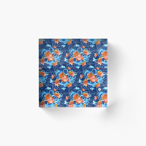 Bloom (Dark) Acrylic Block