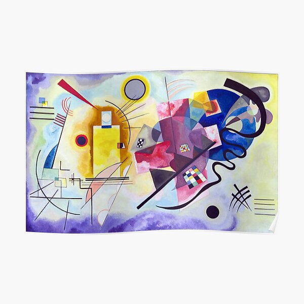 Kandinsky Jaune Rouge Bleu (jaune rouge bleu) oeuvre 1925, dessin abstrait pour affiches, estampes, t-shirts, hommes, femmes, enfants, jeunes Poster