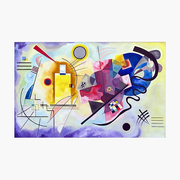 Kandinsky Jaune Rouge Bleu (Yellow Red Blue) Artwork 1925, Abstract Design for Posters, Prints, Tshirts, Men, Women, Kids, Youth Photographic Print