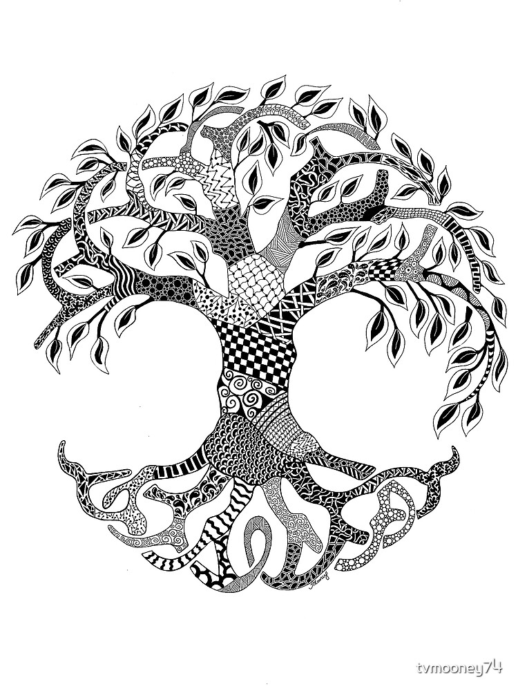 Zentangle Tree Of Life By Tvmooney74 Redbubble 0033