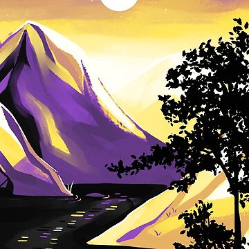 Artwork thumbnail, Nonbinary Pride Mountain by spadenightmaren