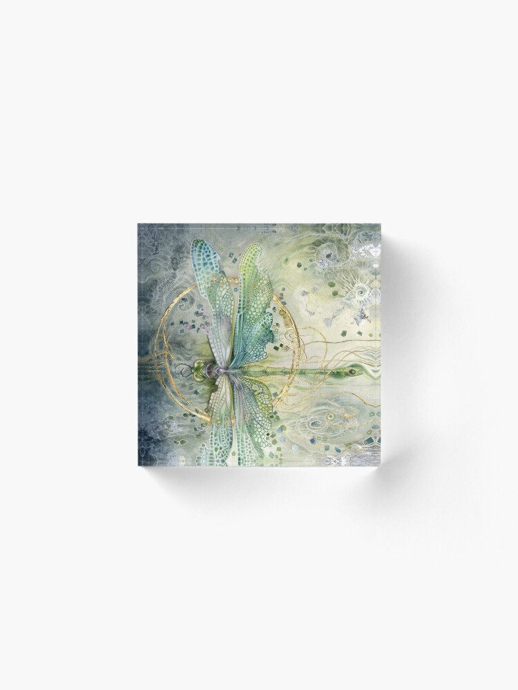 Alternate view of Beautiful Enchanted Dragonfly Acrylic Block