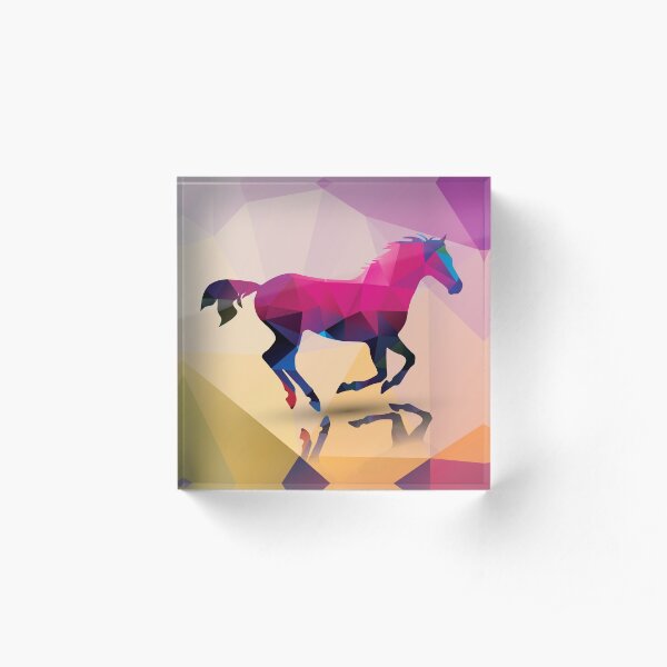 Geometric polygonal horse, pattern design Acrylic Block