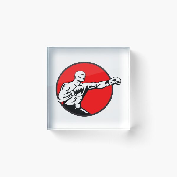 Item preview, Boxer Jabbing Punching Circle Woodcut designed and sold by patrimonio.
