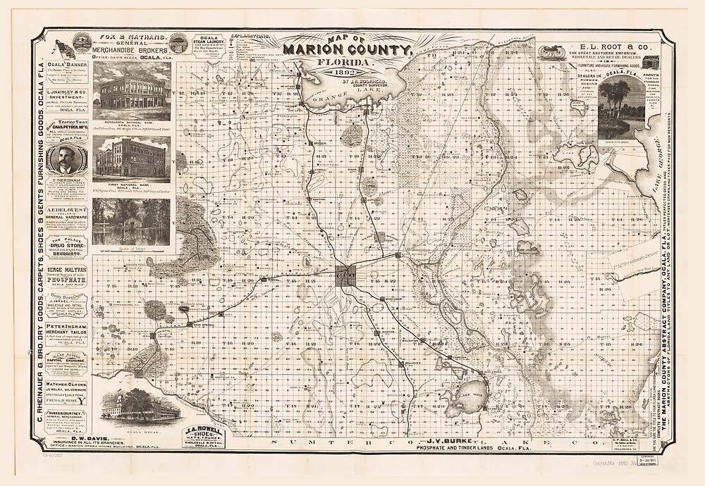 Map Of Marion County Florida 1892 By Allhistory Redbubble   Flat,1000x1000,075,f 