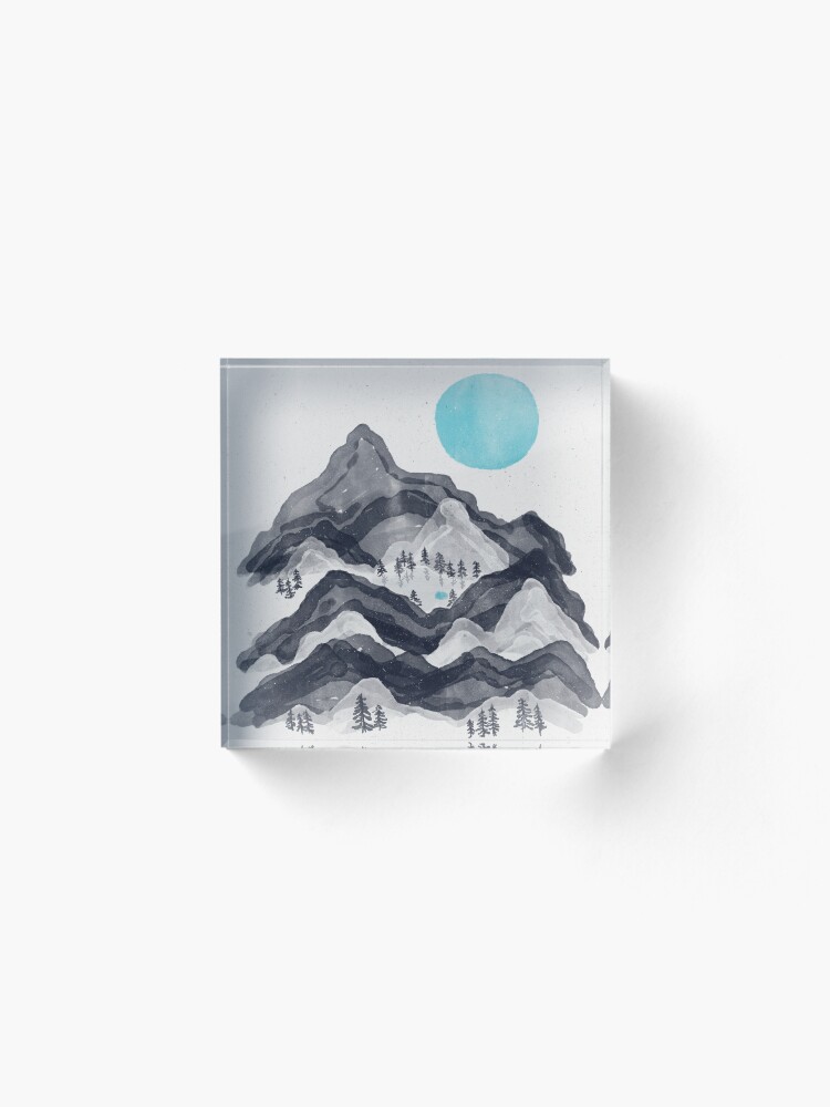 Alternate view of The Sun in Moon Lake... Acrylic Block