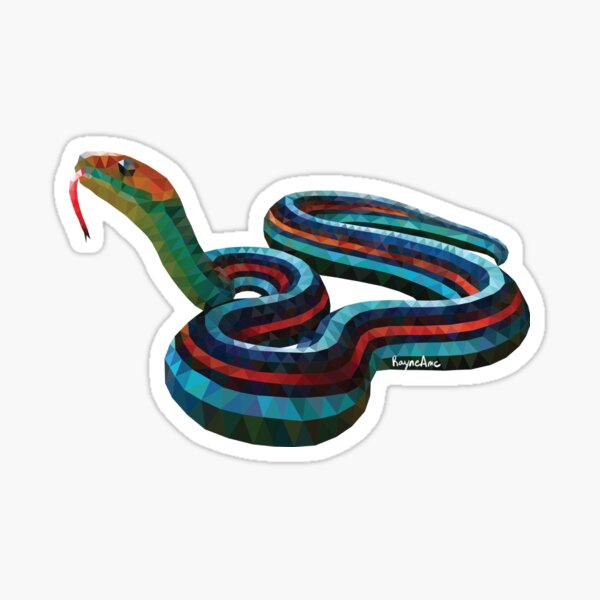 Low Poly San Francisco Garter Snake Sticker