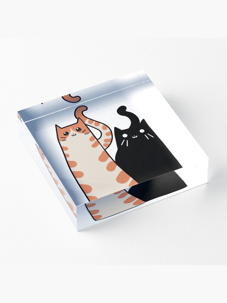 Alternate view of Tabby Cat and Black Cat Acrylic Block