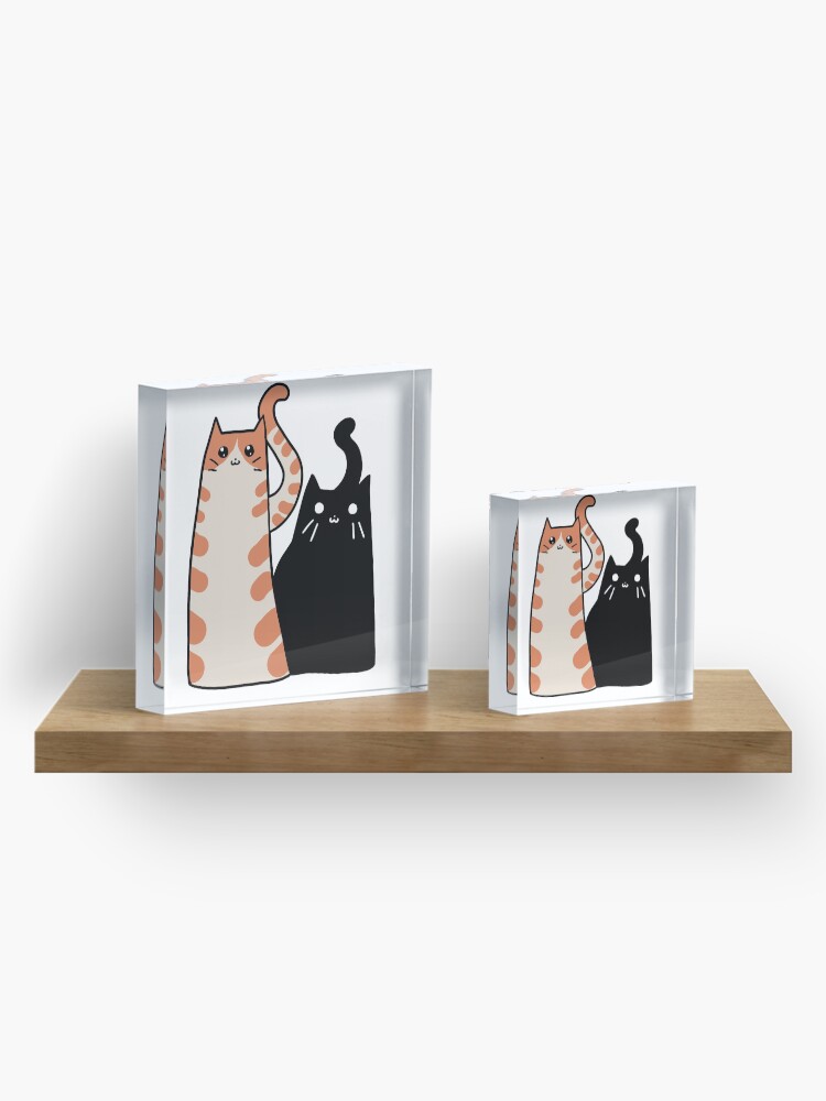 Alternate view of Tabby Cat and Black Cat Acrylic Block