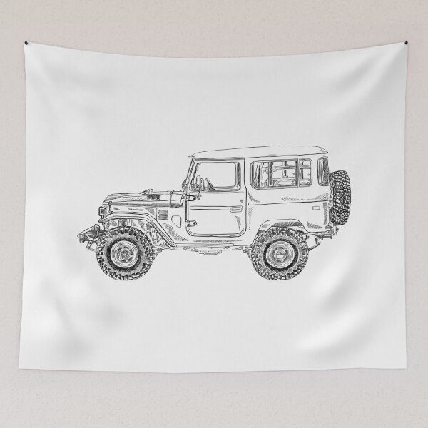 Item preview, FJ40 Side Profile Sketch designed and sold by Sketchwagen.