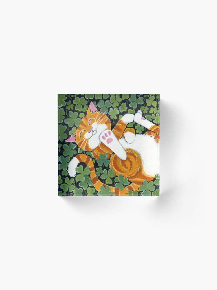 Alternate view of Rolling in Clover Acrylic Block