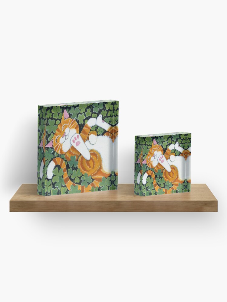 Alternate view of Rolling in Clover Acrylic Block
