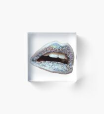Glitter Lippen Acrylblock