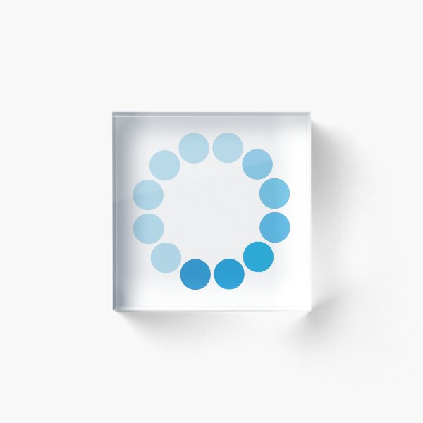 Comic Con Spinning Blue Circle Acrylic Block