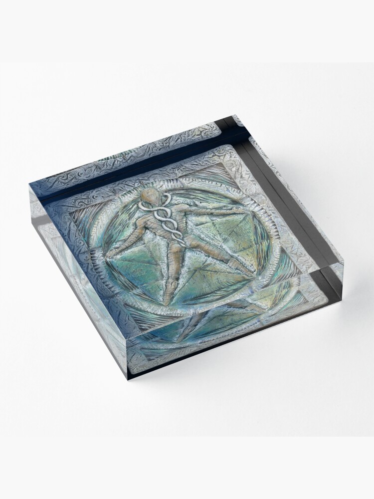 Alternate view of Spiral five: subtle energy Acrylic Block