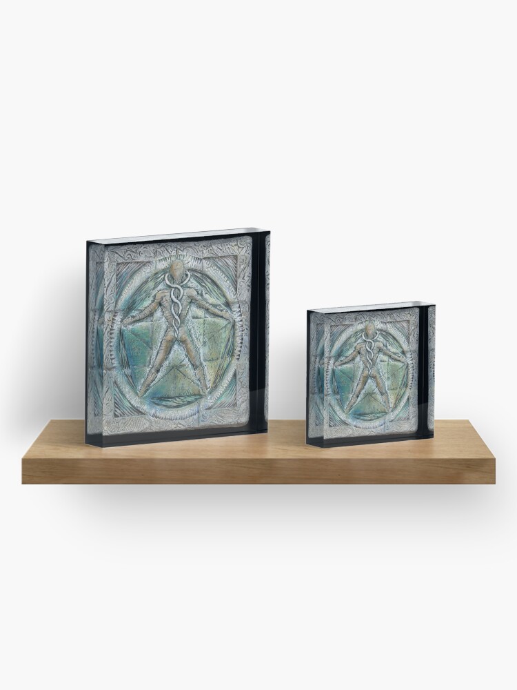 Alternate view of Spiral five: subtle energy Acrylic Block